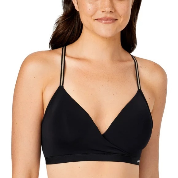 Kindly Yours Women's So Comfy Lightly Lined Micro Wire-Free Black Bra XL - Picture 1 of 13